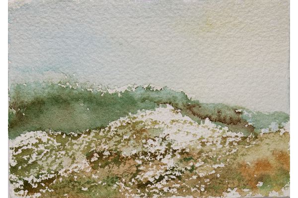 Wish you were Here XIV, aquarelle sur papier Saint Armand, 7x5p.
